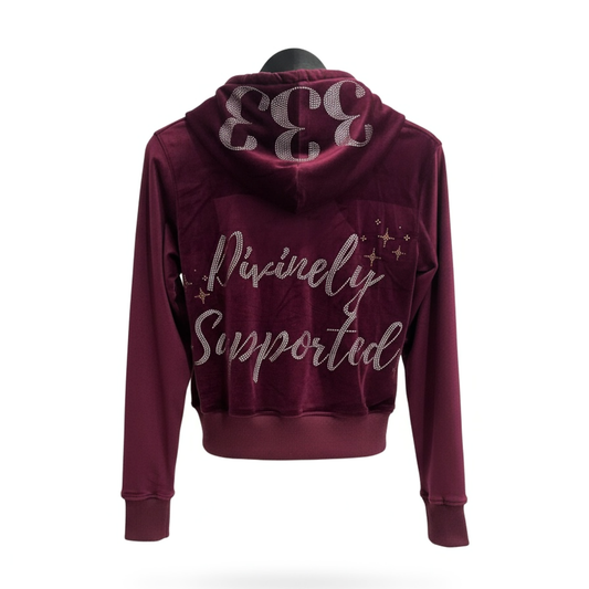 333 Angel Number Maroon Velour Set