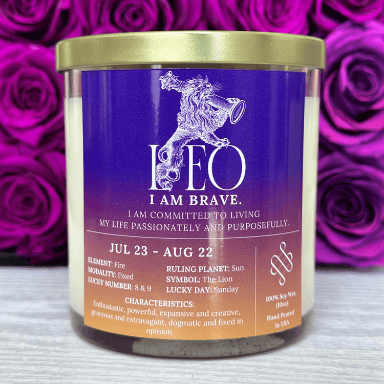 leo zodiac candle