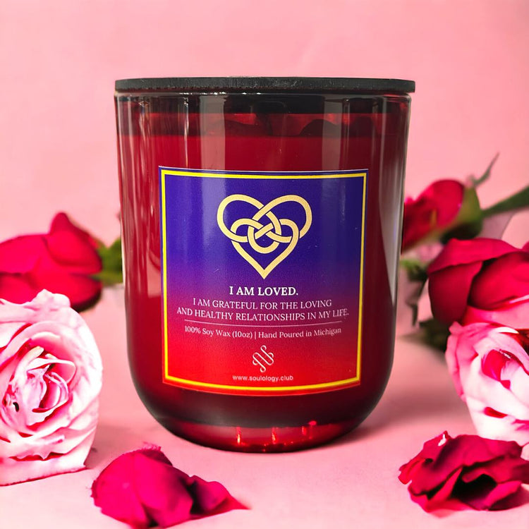 I Am Loved Luxury Crystal Candle - Love Manifestation