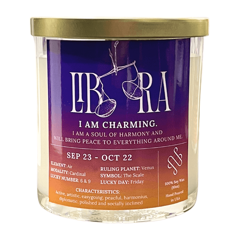 libra zodiac candle