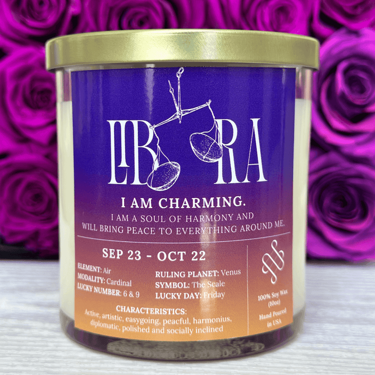 libra zodiac candle