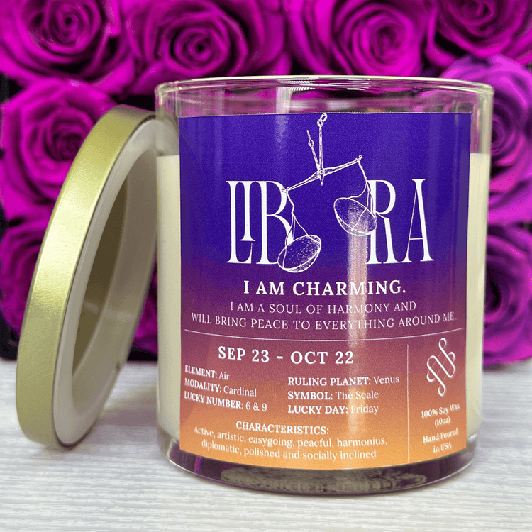 libra zodiac candle