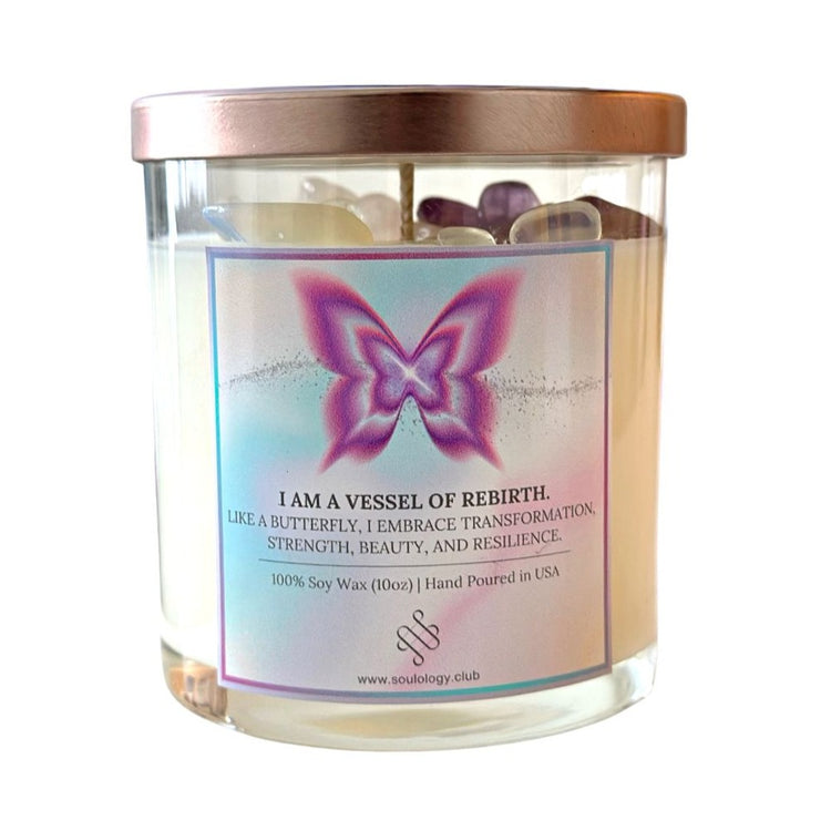 Rebirth Crystal Affirmation Candle