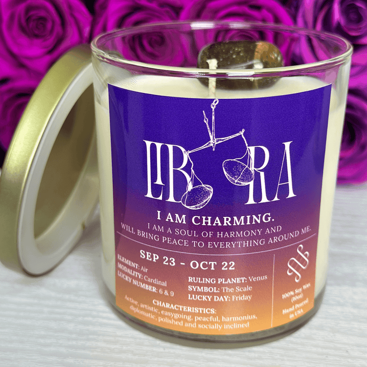 libra zodiac candle