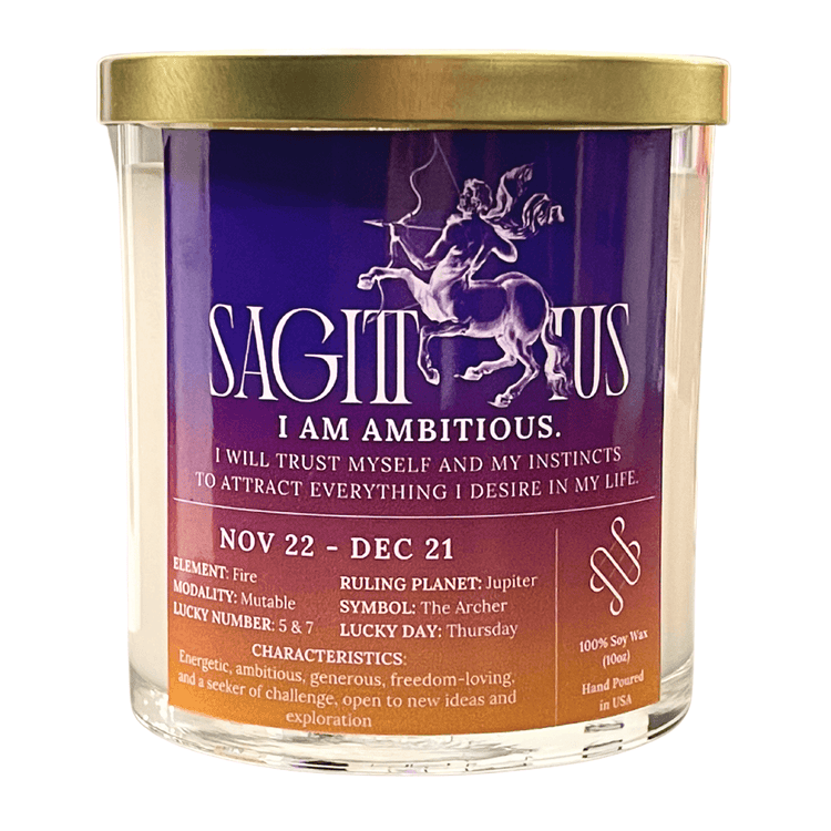 sagittarius zodiac candle