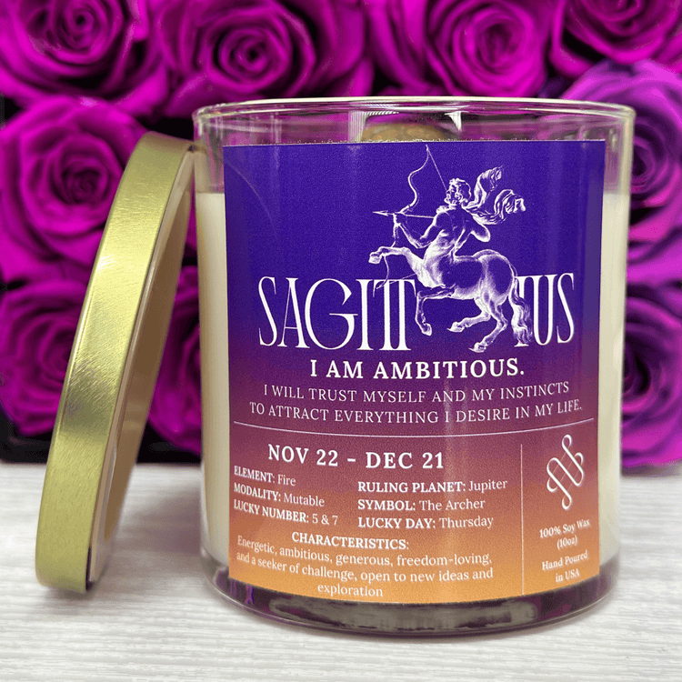 sagittarius zodiac candle