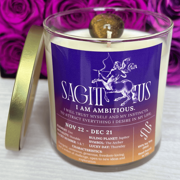 sagittarius zodiac candle