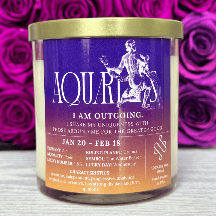 aquarius zodiac candle