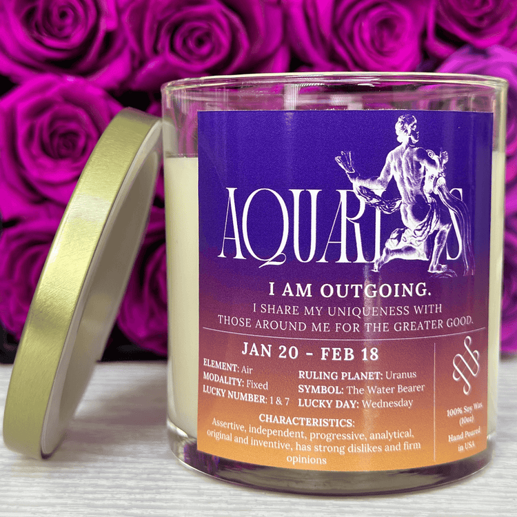 aquarius zodiac candle