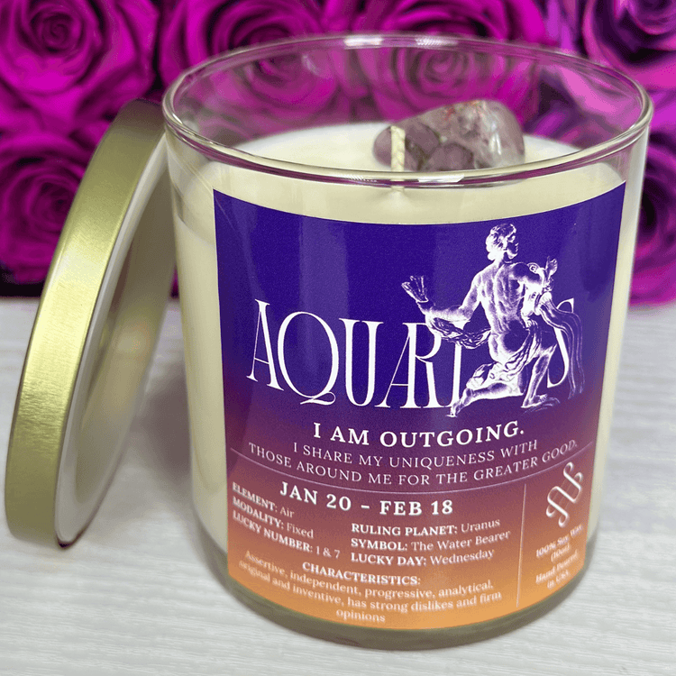 aquarius zodiac candle