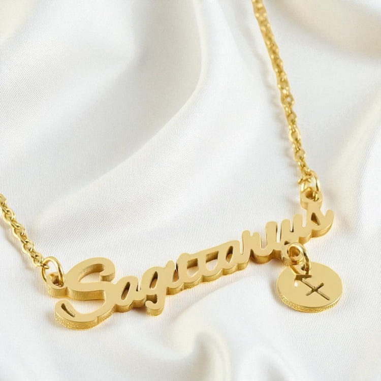 Zodiac Cursive Nameplate