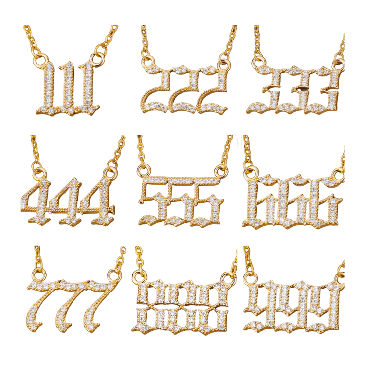 Angel Number Cubic Zircon Necklace (Gold/Silver)