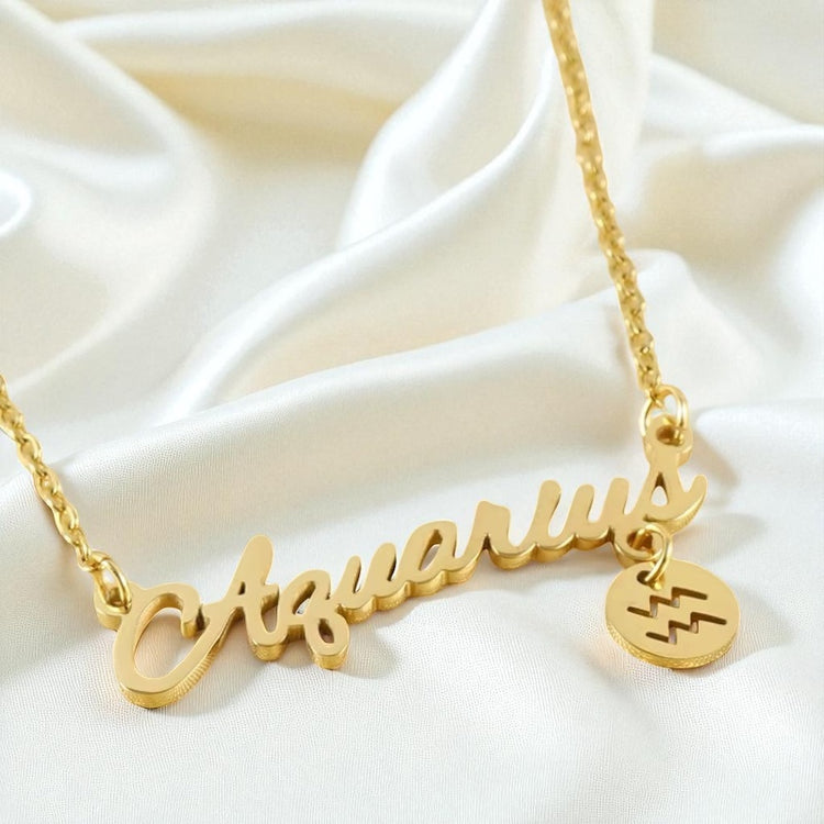 Zodiac Cursive Nameplate