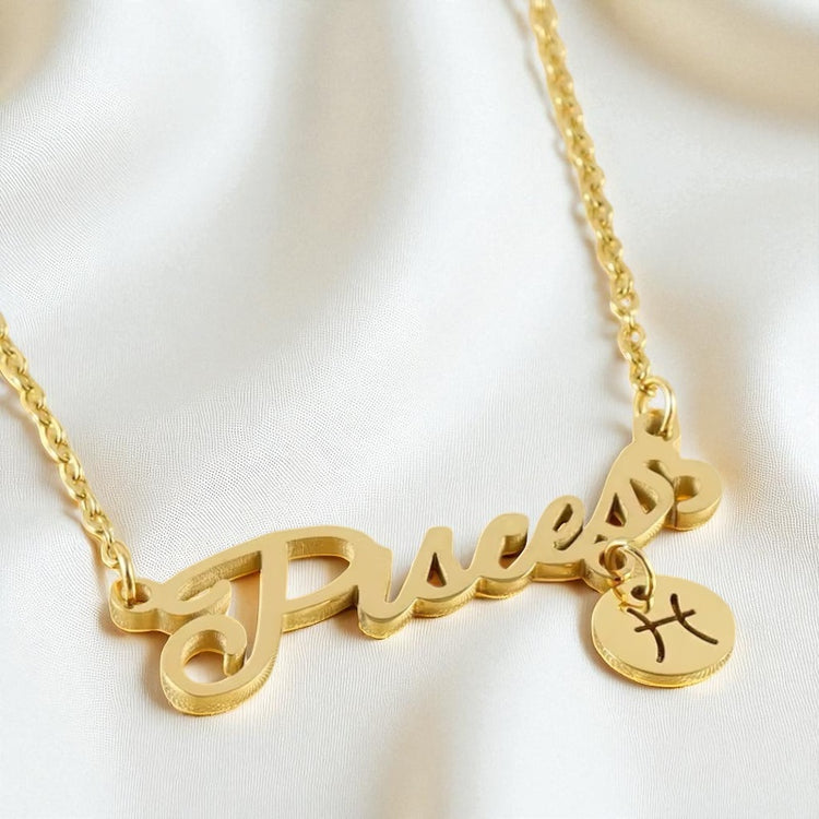 Zodiac Cursive Nameplate