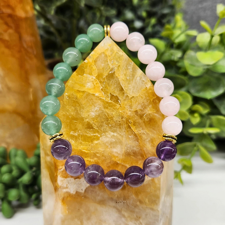 Fertility Crystal Bracelet - Green Aventurine & Rose Quartz