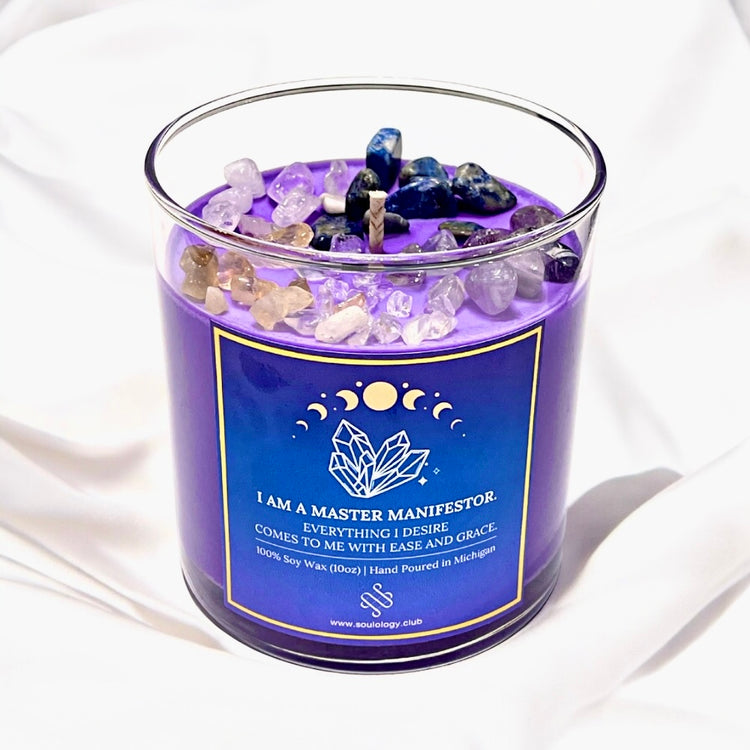 Master Manifestor Crystal Manifestation Candle - Manifestation Accelerator