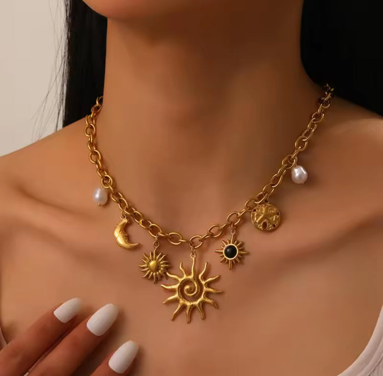 Celestial Charm Statement Necklace