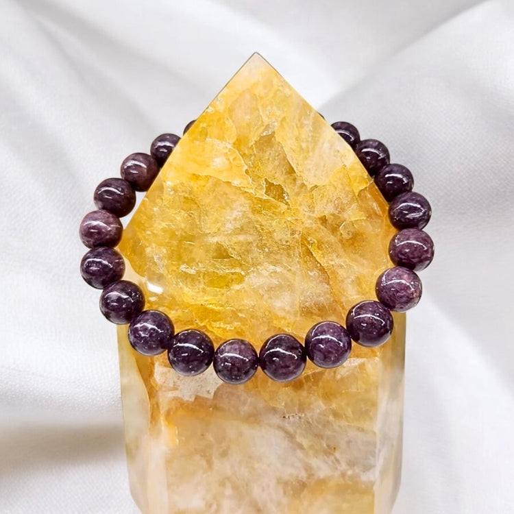 Lepidolite Crystal Bracelet - Soothe Anxiety | Inner Peace | Emotional Balance