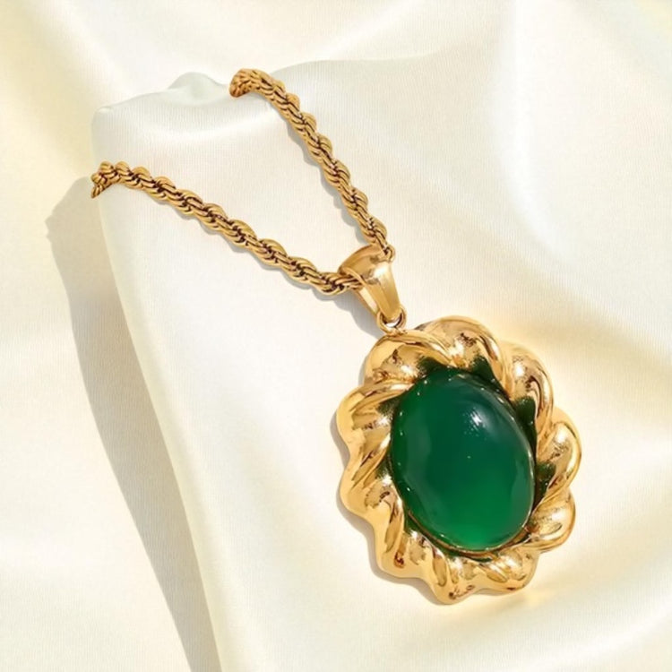 Green Agate Statement Necklace