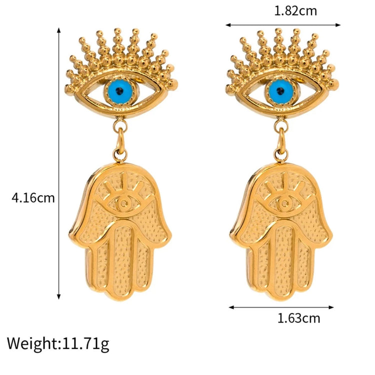 Evil Eye & Hamsa Hand Earrings