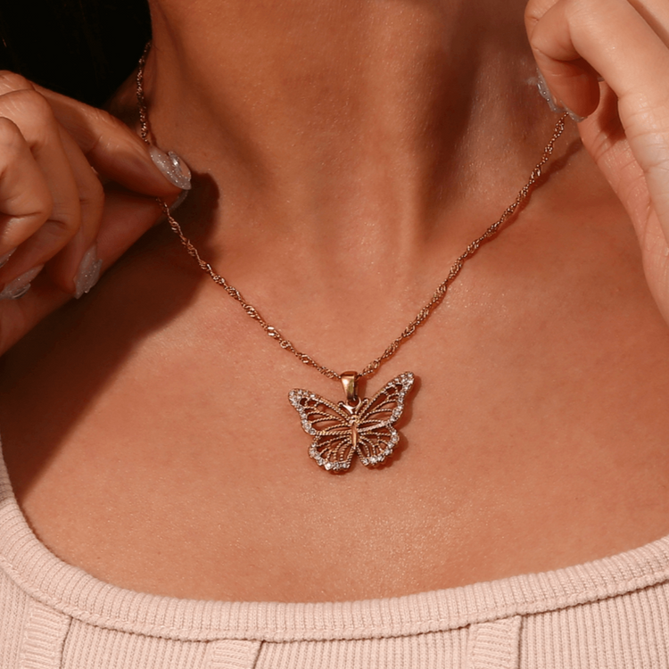 Butterfly Necklace w/ Cubic Zircon