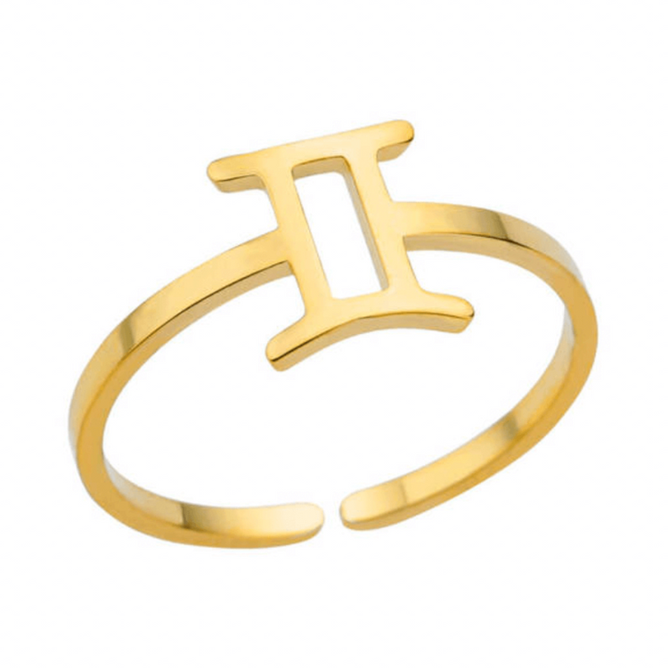 Zodiac Symbol Gold Ring