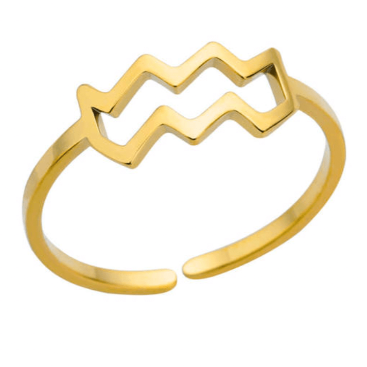 Zodiac Symbol Gold Ring