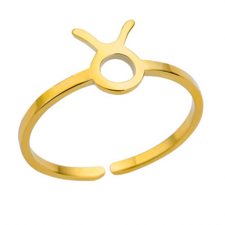Zodiac Symbol Gold Ring