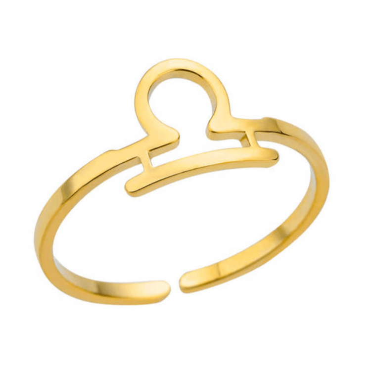 Zodiac Symbol Gold Ring