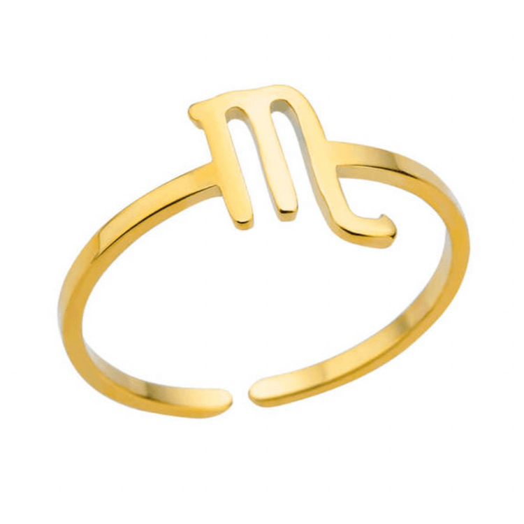 Zodiac Symbol Gold Ring
