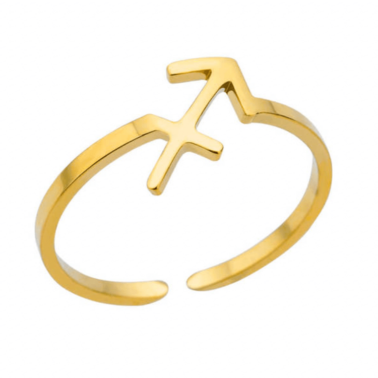 Zodiac Symbol Gold Ring