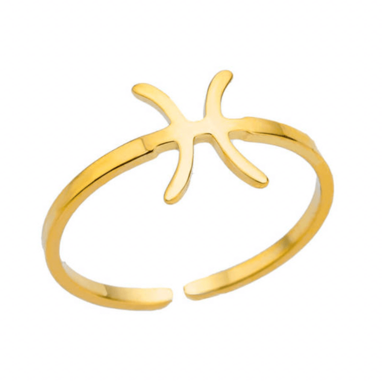 Zodiac Symbol Gold Ring