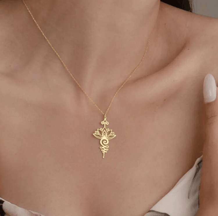 Lotus Unalome Symbol Necklace