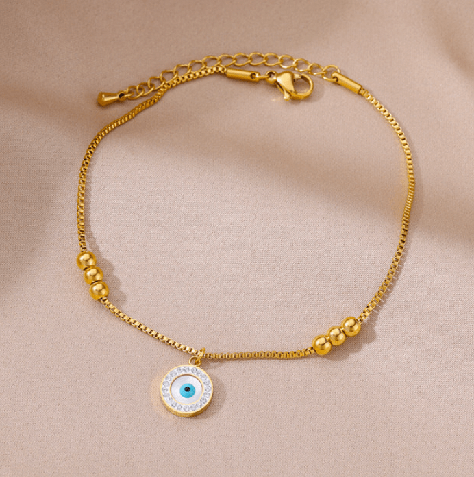 Evil Eye Cubic Zircon Anklet