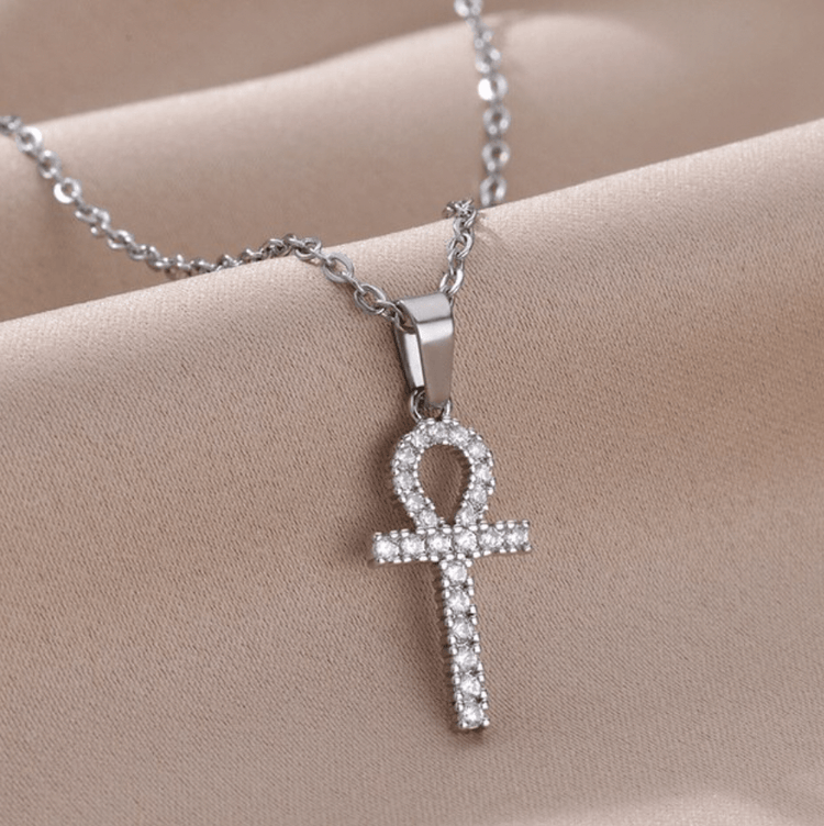 Ankh Neckalce w/ Cubic Zircons