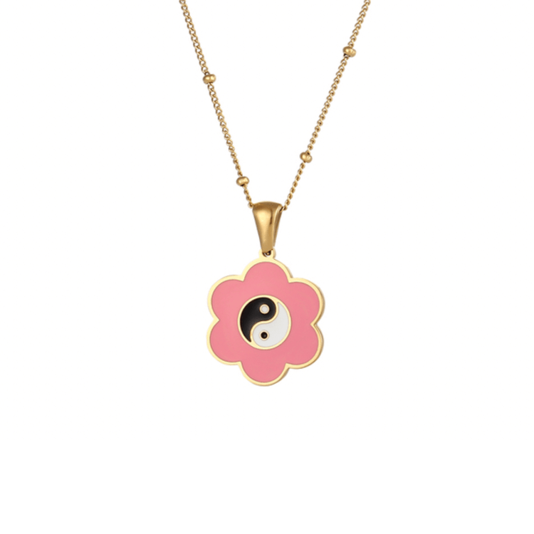 Yin & Yang Flower Necklace