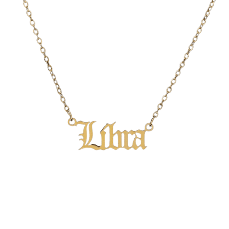 Zodiac 'Old English Style' Necklace - Soulology.Club
