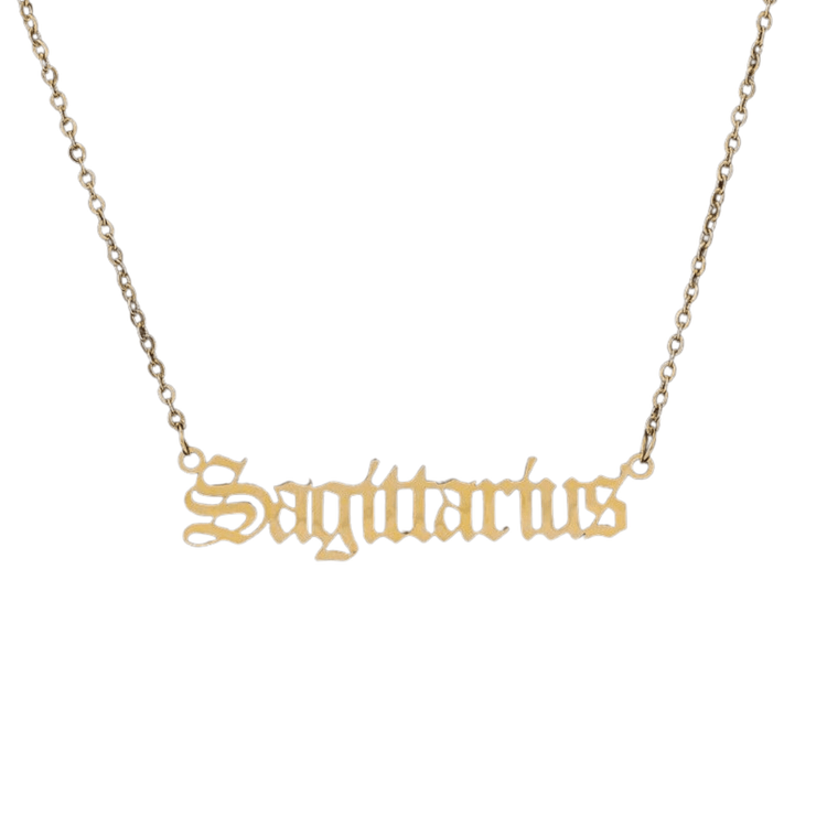 Zodiac 'Old English Style' Necklace - Soulology.Club