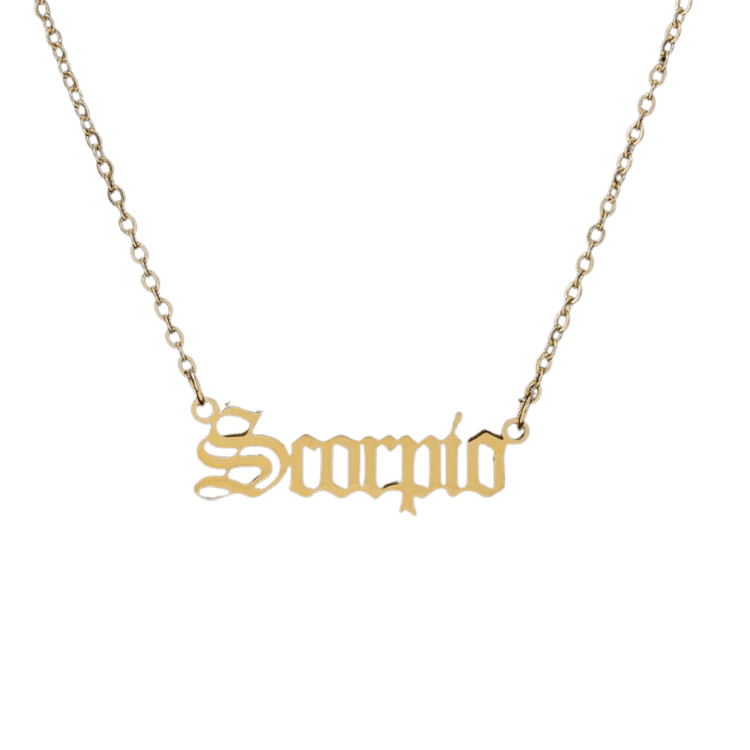 Zodiac 'Old English Style' Necklace - Soulology.Club