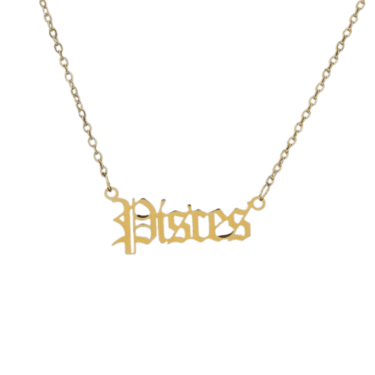 Zodiac 'Old English Style' Necklace - Soulology.Club
