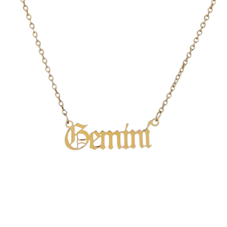 Zodiac 'Old English Style' Necklace - Soulology.Club