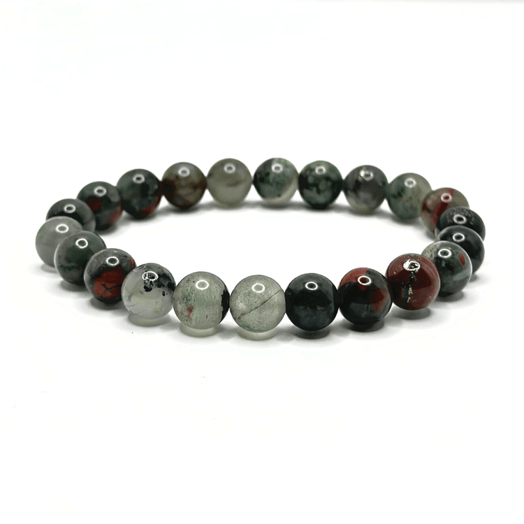 African Bloodstone Crystal Bracelet - Protection | Abundance | Cleansing
