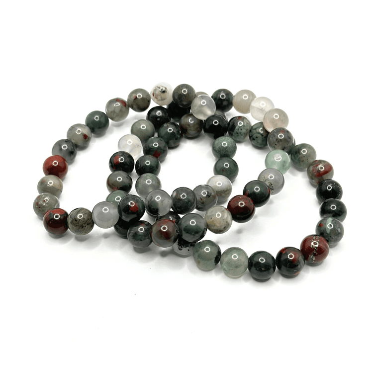 African Bloodstone Crystal Bracelet - Protection | Abundance | Cleansing