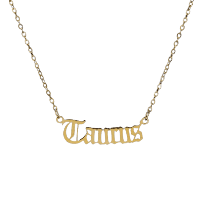 Zodiac 'Old English Style' Necklace - Soulology.Club