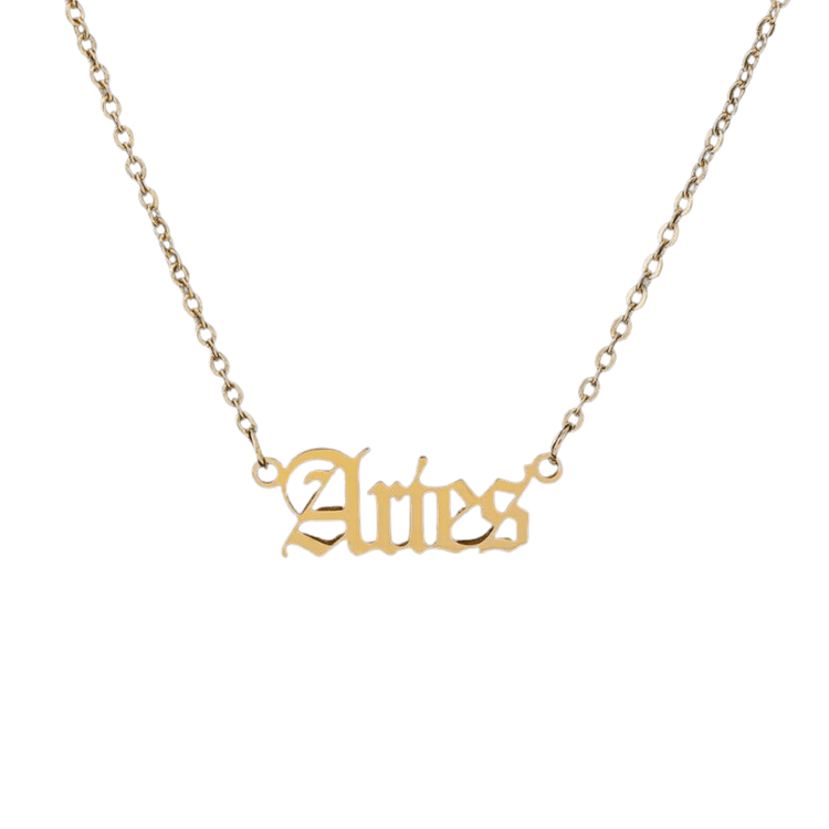 Zodiac 'Old English Style' Necklace - Soulology.Club