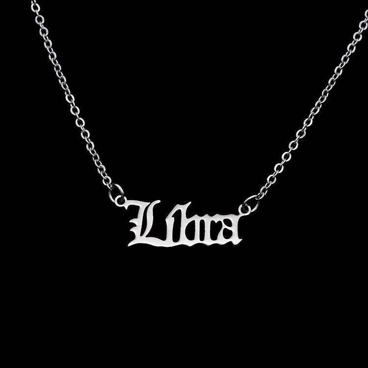 Zodiac 'Old English Style' Necklace - Soulology.Club