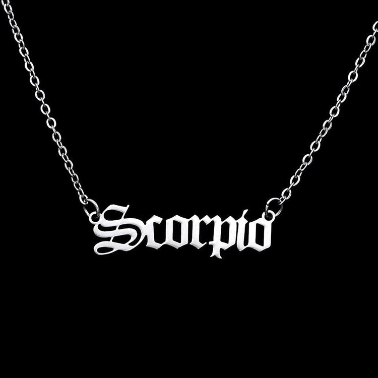 Zodiac 'Old English Style' Necklace - Soulology.Club