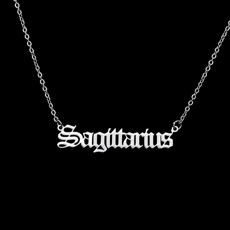 Zodiac 'Old English Style' Necklace - Soulology.Club