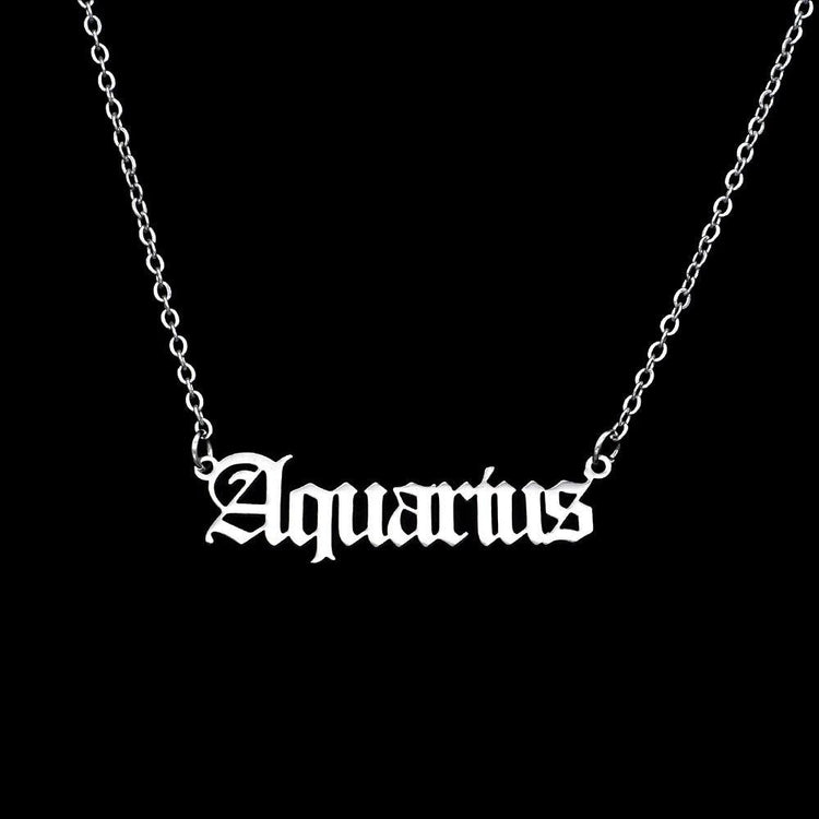 Zodiac 'Old English Style' Necklace - Soulology.Club