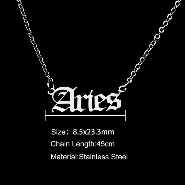 Zodiac 'Old English Style' Necklace - Soulology.Club